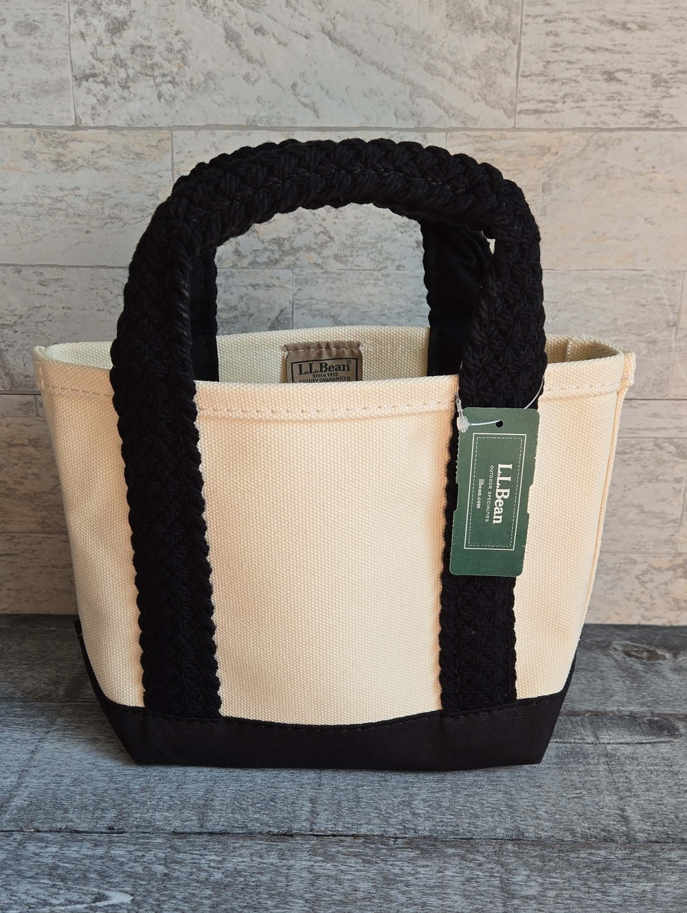 NWT L.L. Bean Japan Exclusive Web Handle Canvas Boat & Tote Black Mini